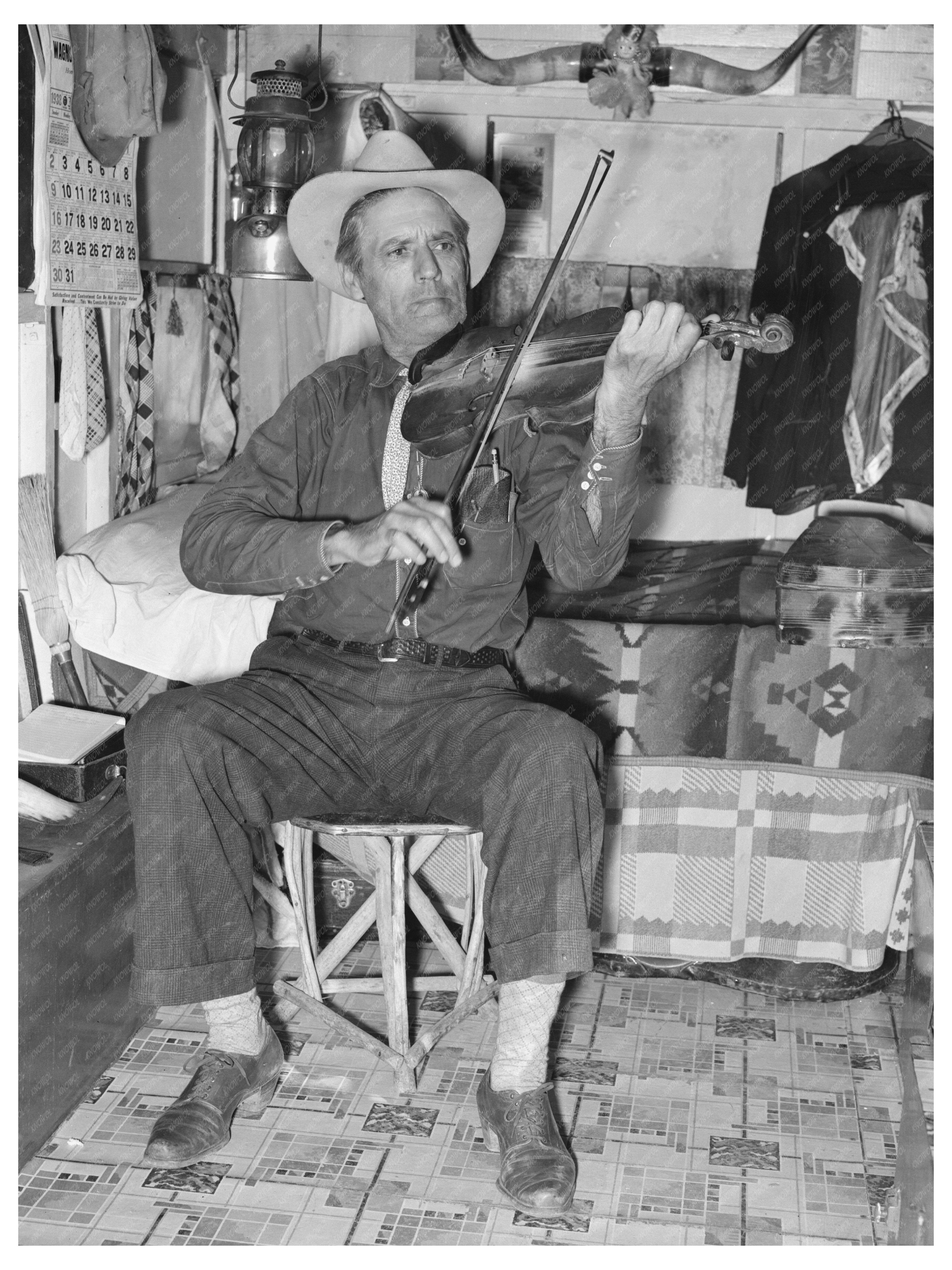 Mr. Bias Traveling in Trailer Across Texas 1939