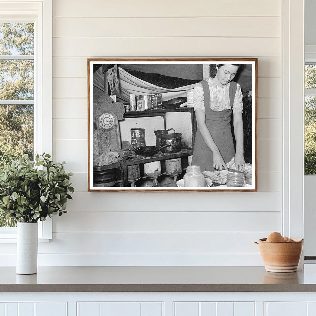 Vintage Kitchen Table and Stove Texas Migrant Camp 1939