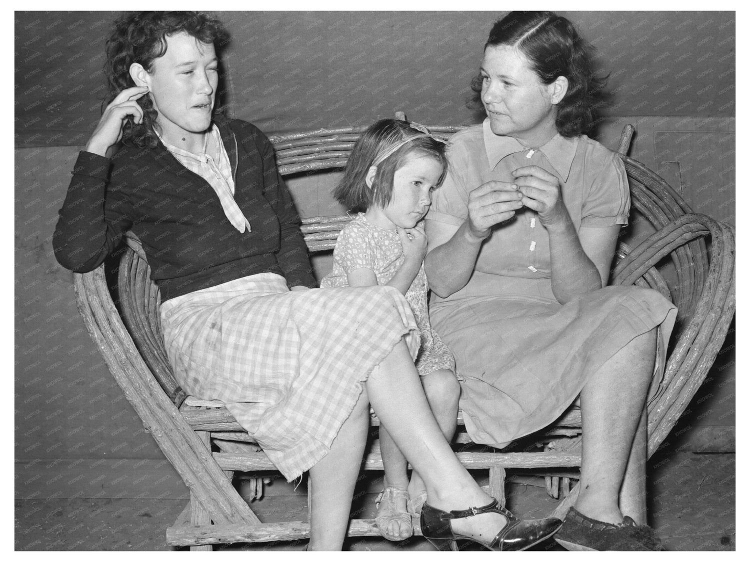 Migrant Workers Conversing in Harlingen Texas 1939