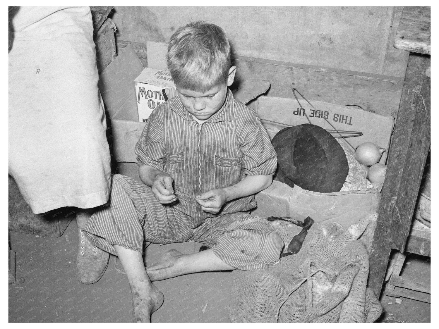 Son of Migrant Worker in Tent Home Harlingen Texas 1939