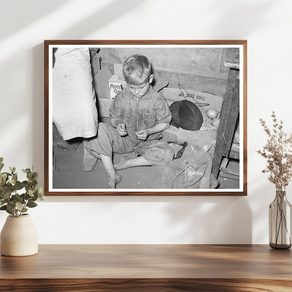 Son of Migrant Worker in Tent Home Harlingen Texas 1939