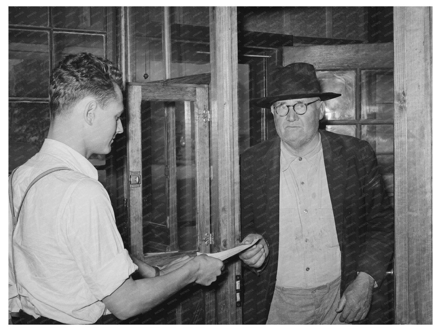 Farmer Receiving Check for Sweet Potatoes Mississippi 1938