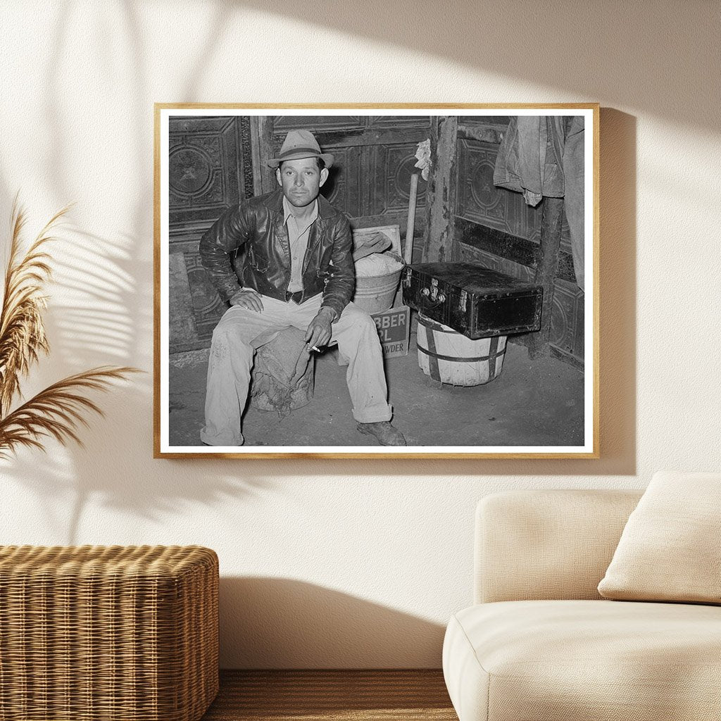 Mexican Man in One-Room Dwelling Robstown Texas 1939