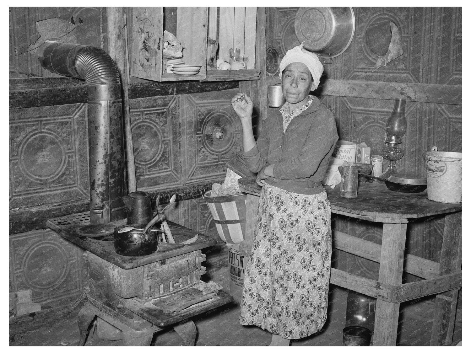 Mexican Woman in One-Room Home Robstown Texas 1939