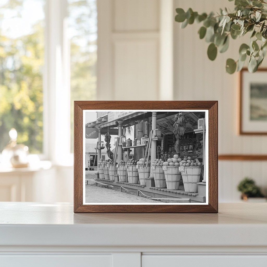 Robstown Texas Fruit Stand February 1939 Black and White