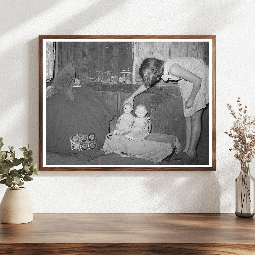 Mexican Girl Heating Water over Hot Coals Robstown 1939