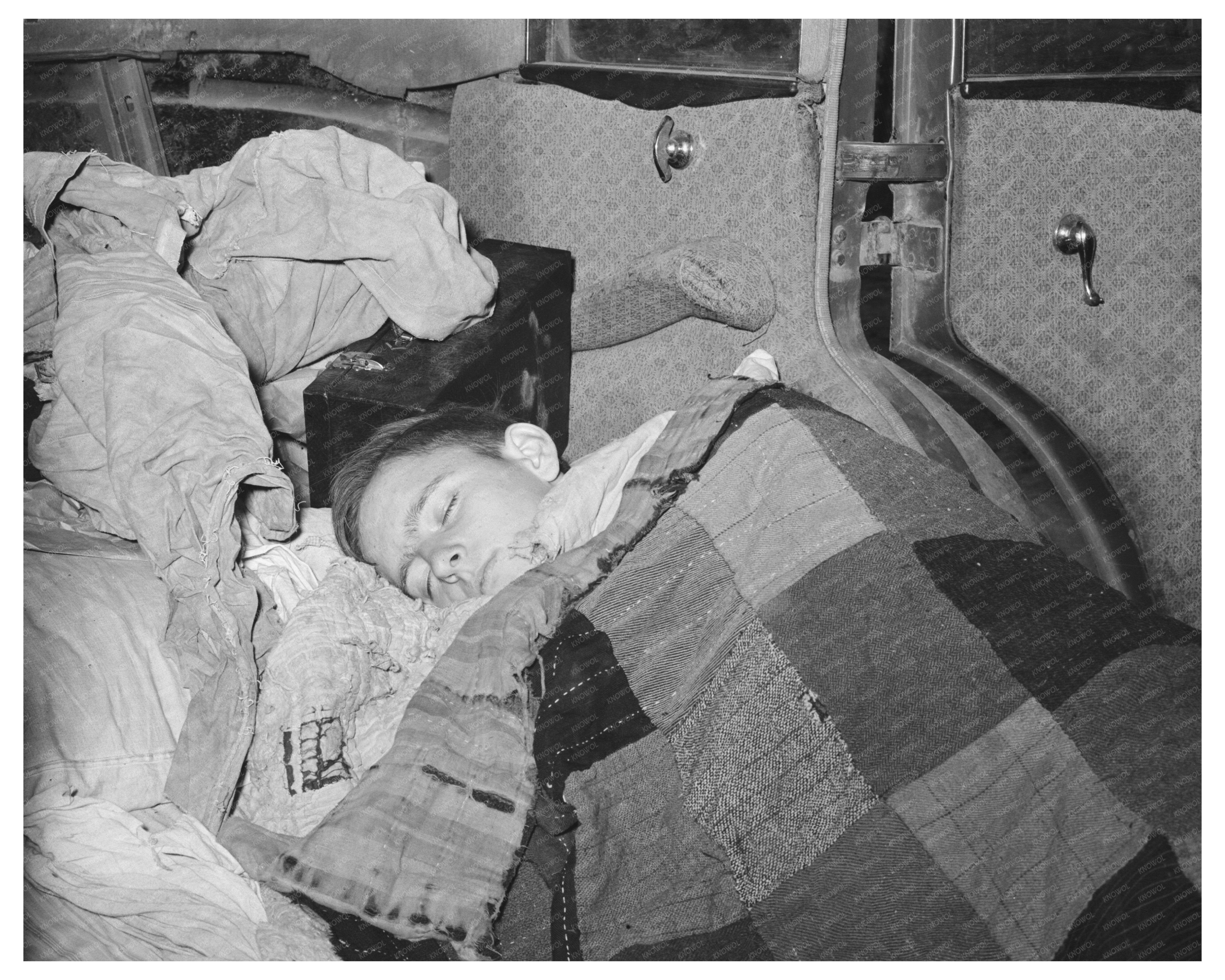 Boy Asleep in Car Texas February 1939 FSA Collection