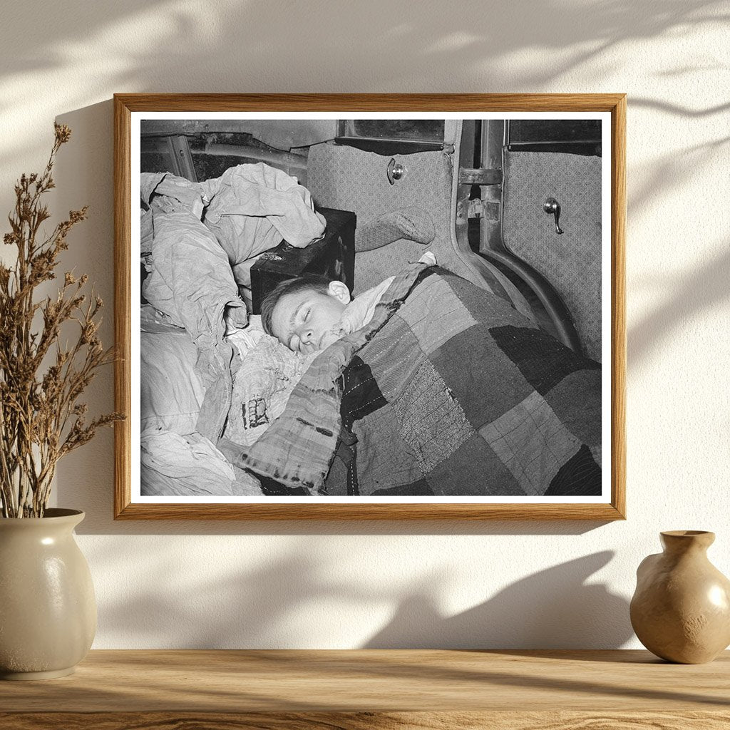 Boy Asleep in Car Texas February 1939 FSA Collection