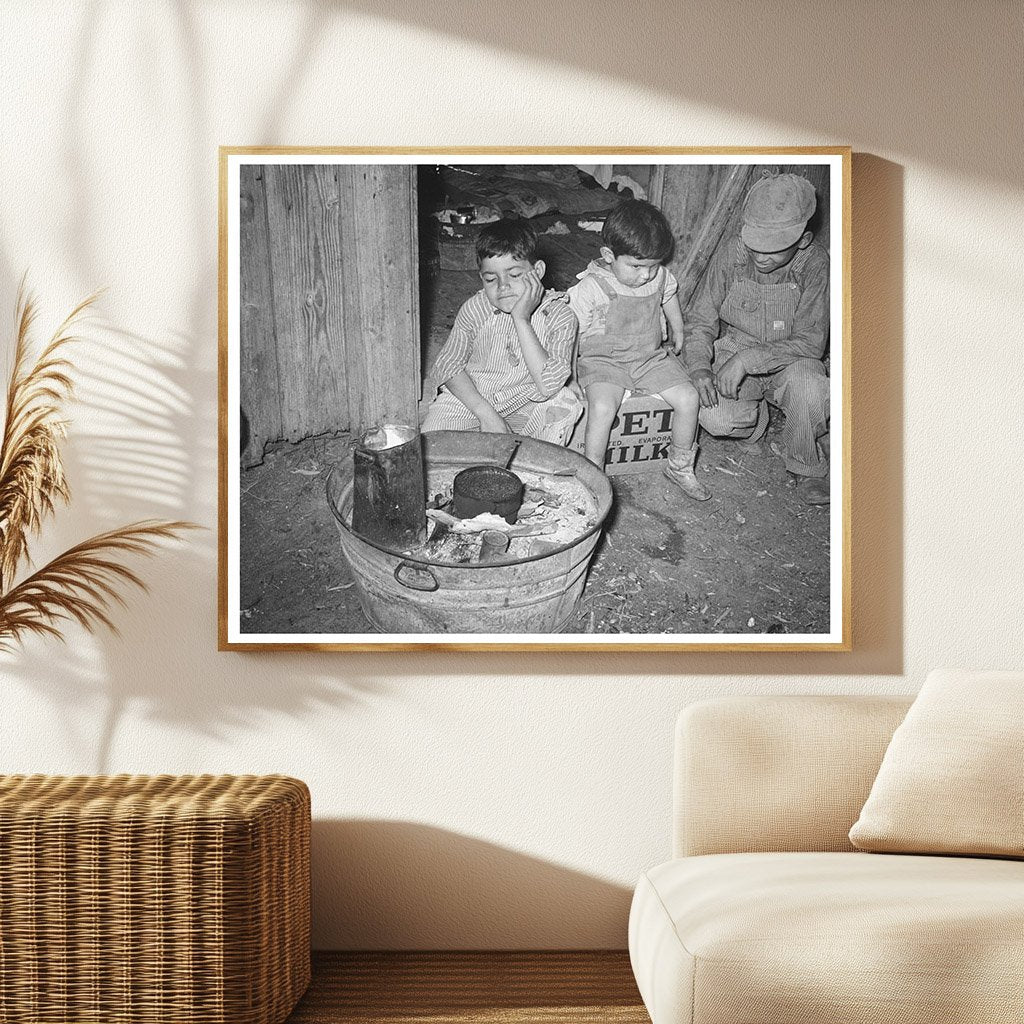 Mexican Children by Fire in Robstown Texas February 1939