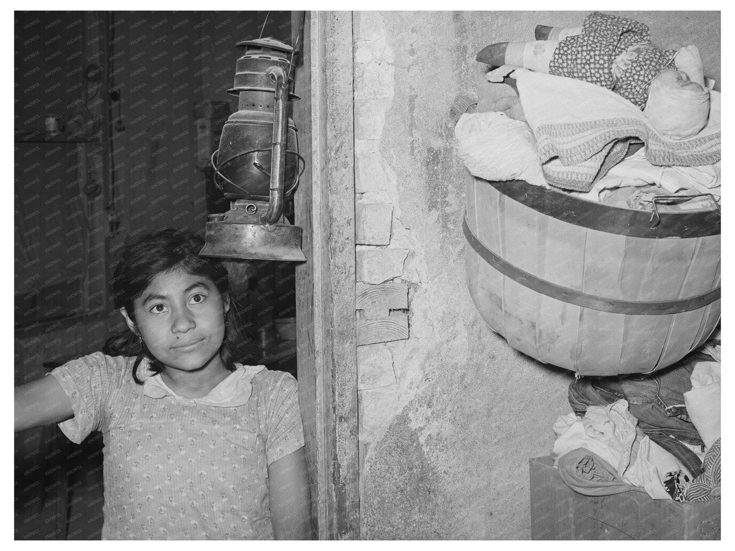 Mexican Girl in Doorway Crystal City Texas 1939