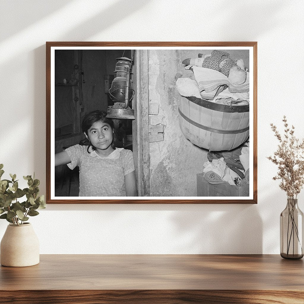 Mexican Girl in Doorway Crystal City Texas 1939