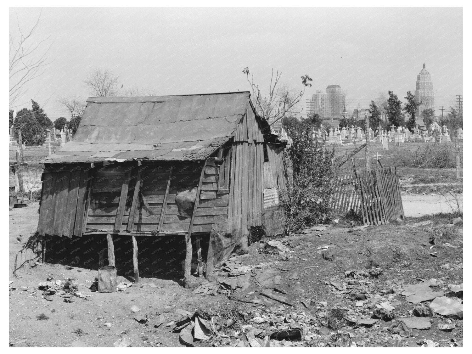 Downtown San Antonio 1939 Smith Young Tower and Cemetery