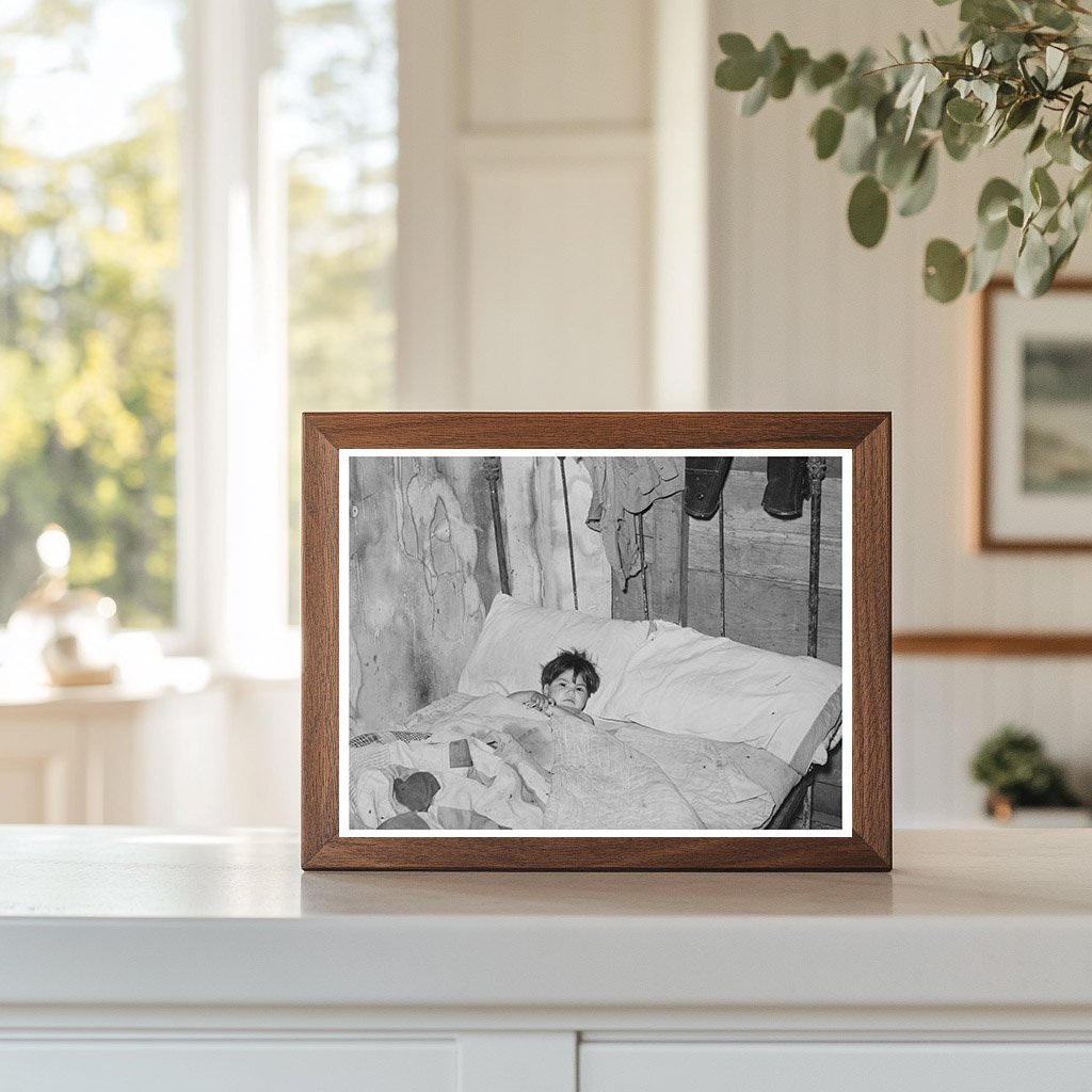 Vintage 1939 Black and White Photo of Sick Mexican Boy