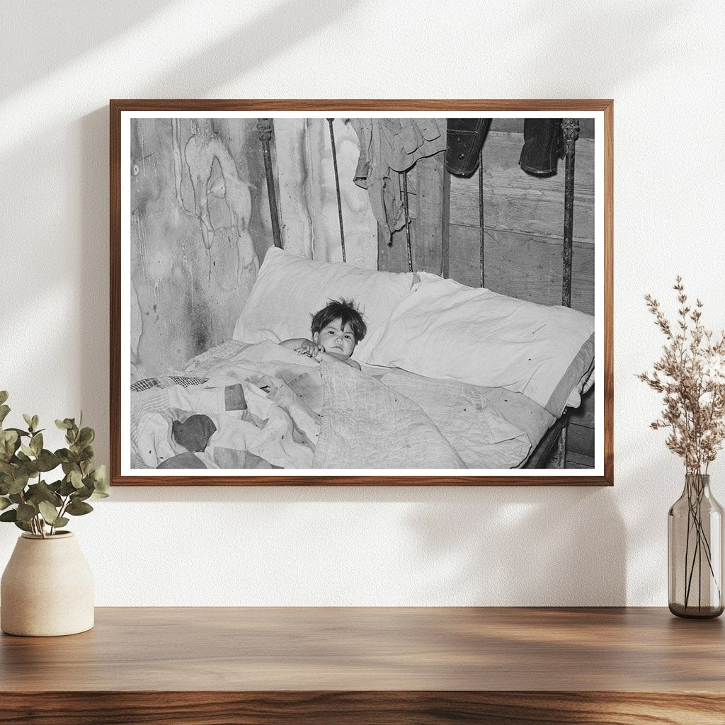 Vintage 1939 Black and White Photo of Sick Mexican Boy