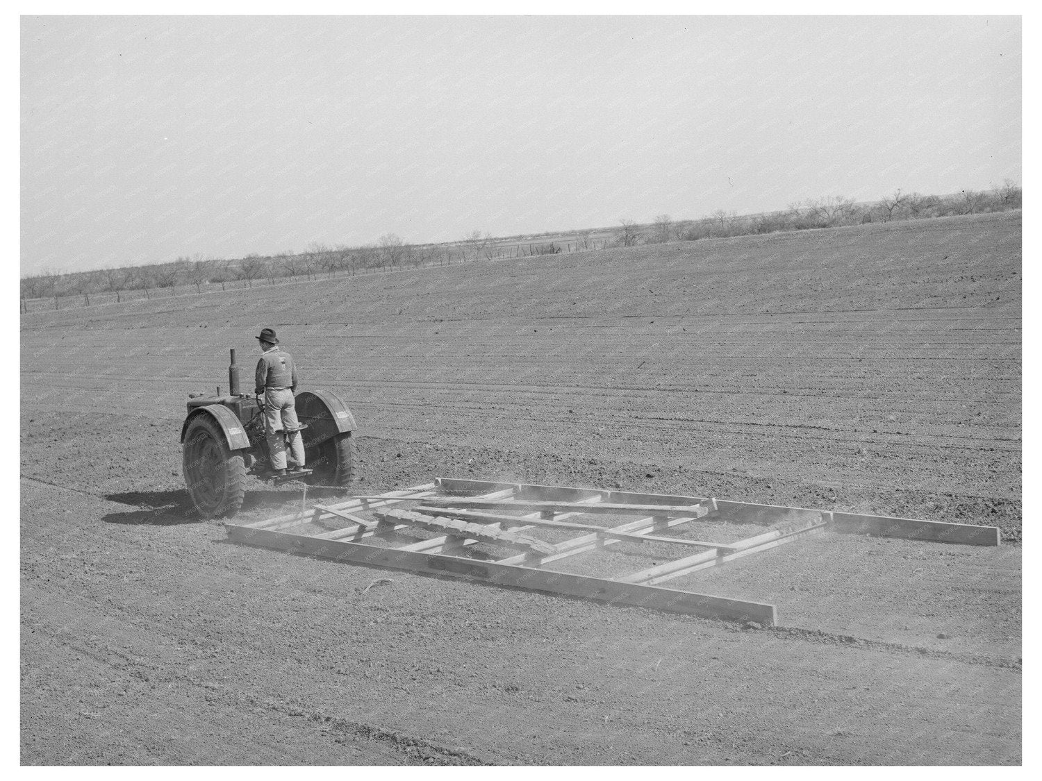 Tractor Levels Soil in El Indio Texas March 1939