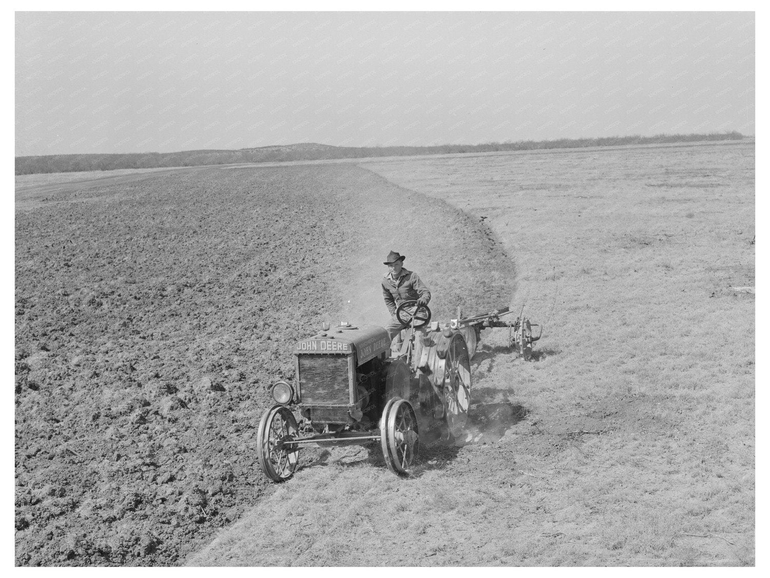 Tractor Plow Breaking Soil El Indio Texas 1939