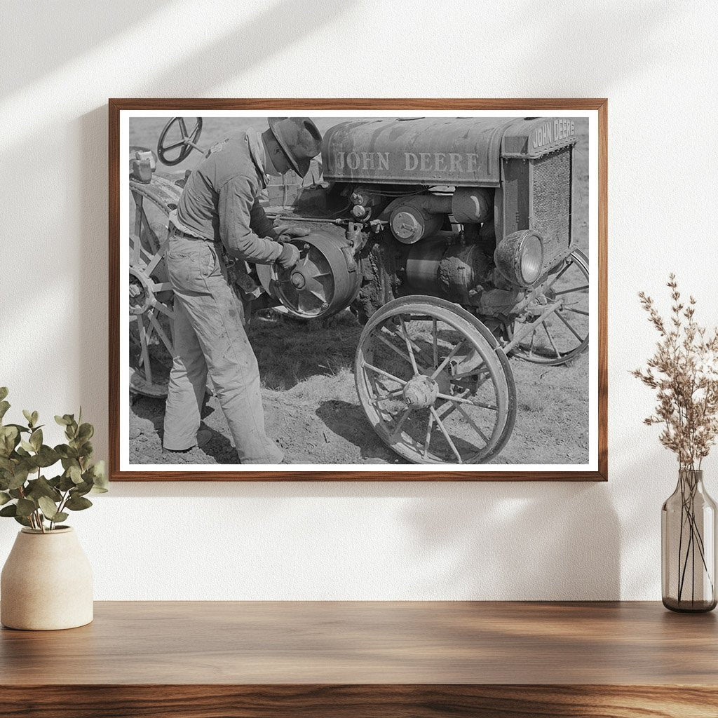 Young Boy Repairs Tractor Clutch El Indio Texas 1939