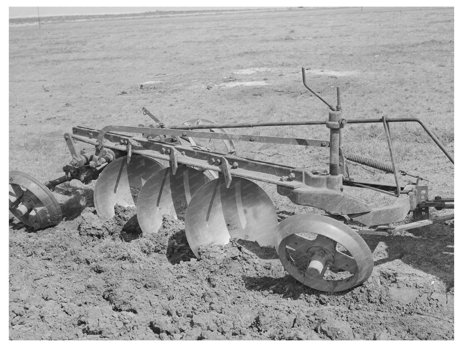 Vintage 1939 Tractor Disk Plow Breaking Sod in Texas