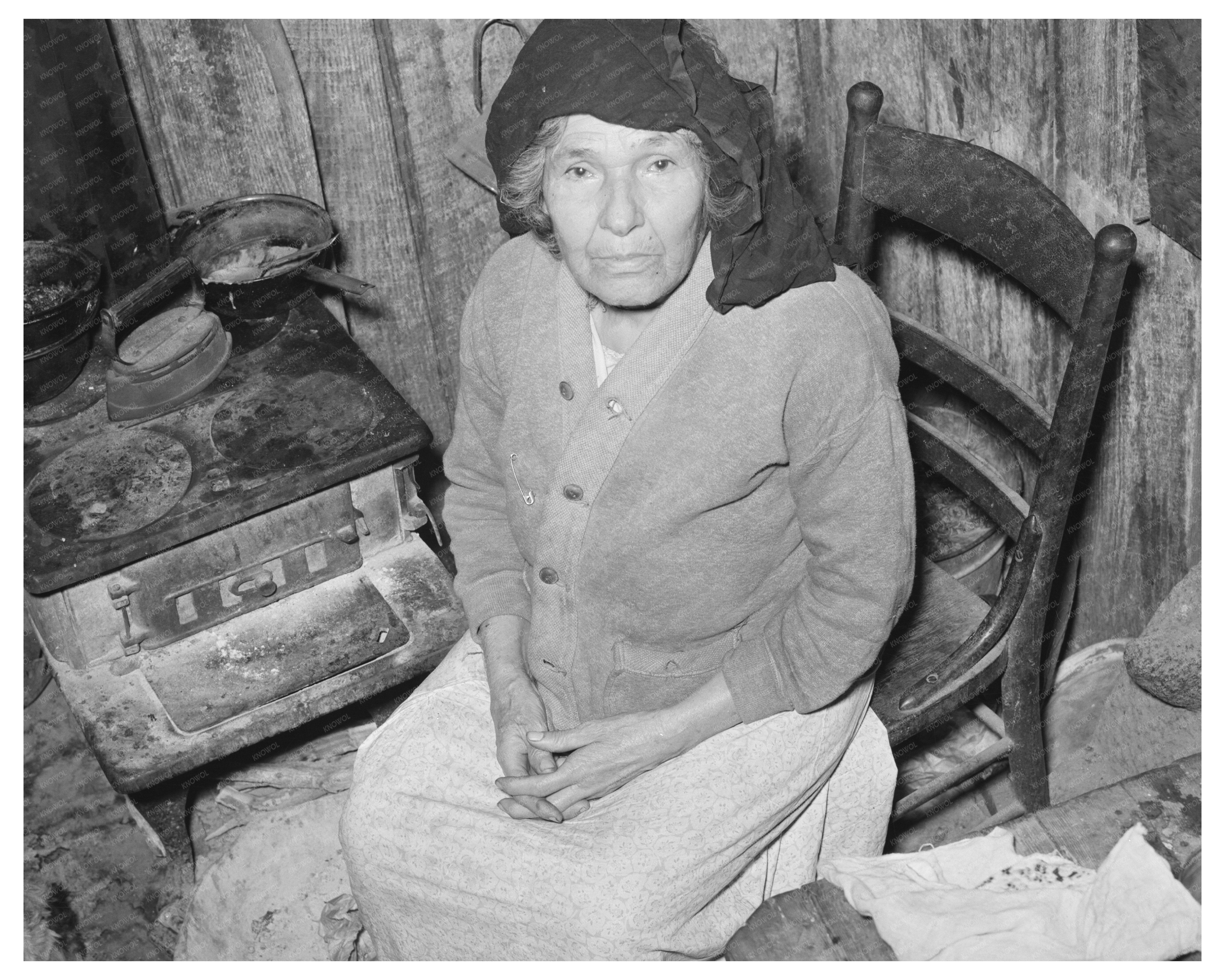 Mexican Woman by Stove San Antonio Texas March 1939