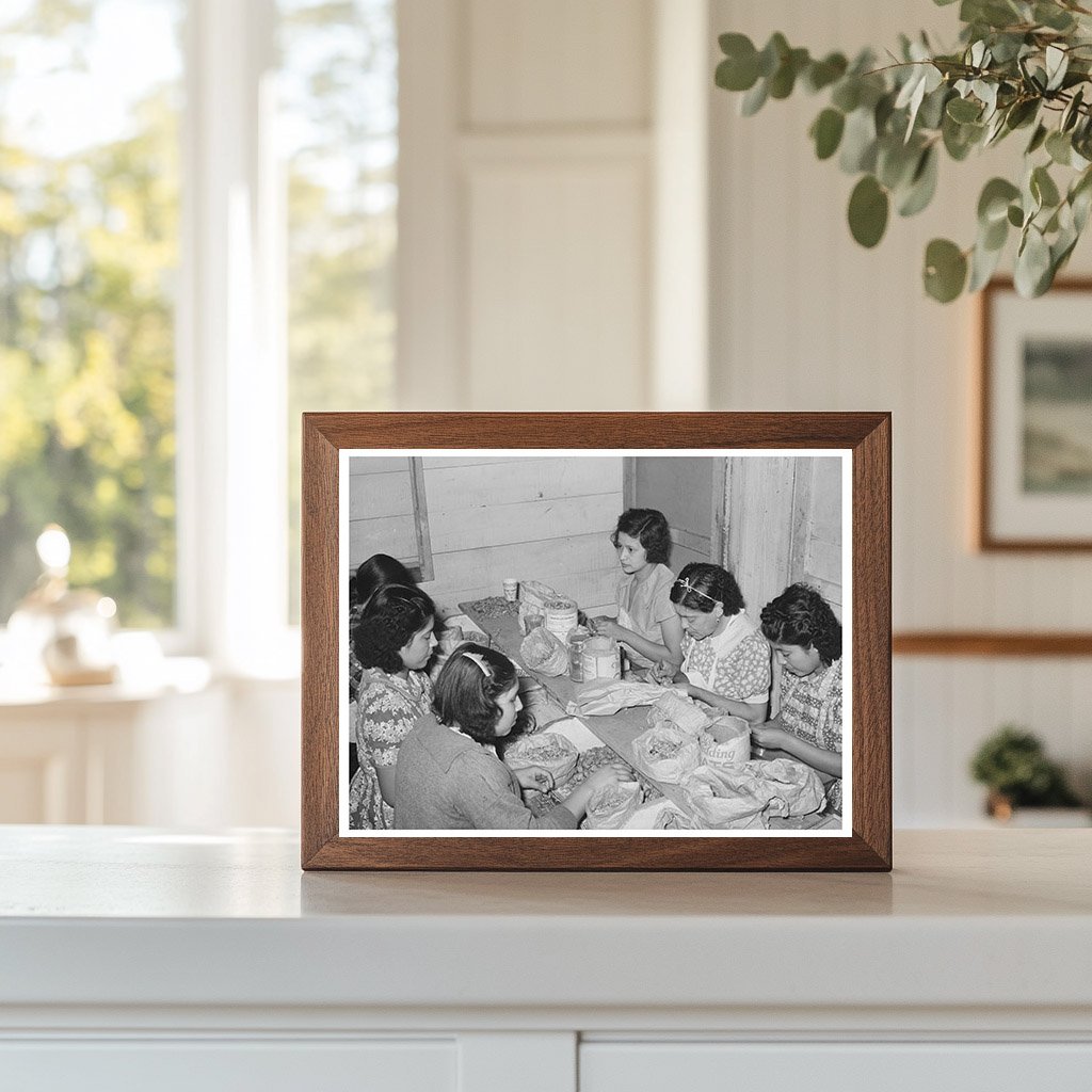 Mexican Women Shelling Pecans in San Antonio 1939