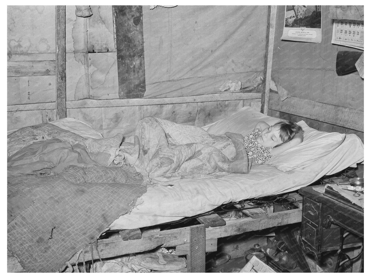 Migrant Child with Influenza Jefferson Texas March 1939