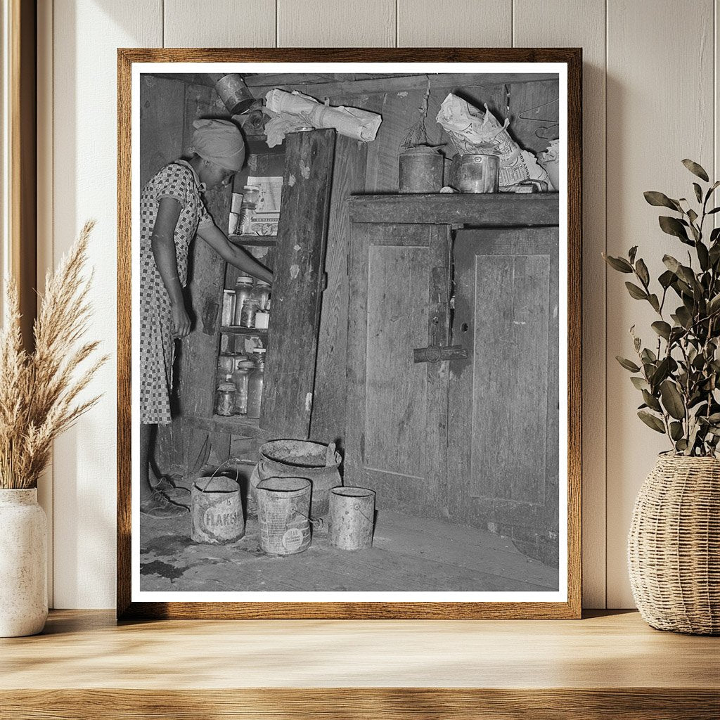 Vintage 1939 Photo Woman Cooking Dinner on Texas Farm