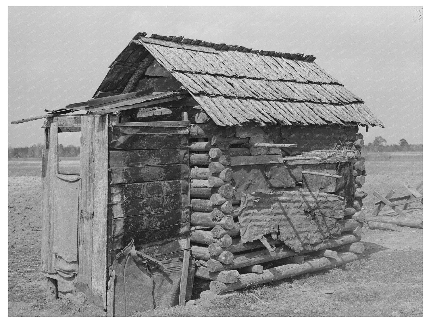 Log Shed and Privy in Jefferson Texas 1939