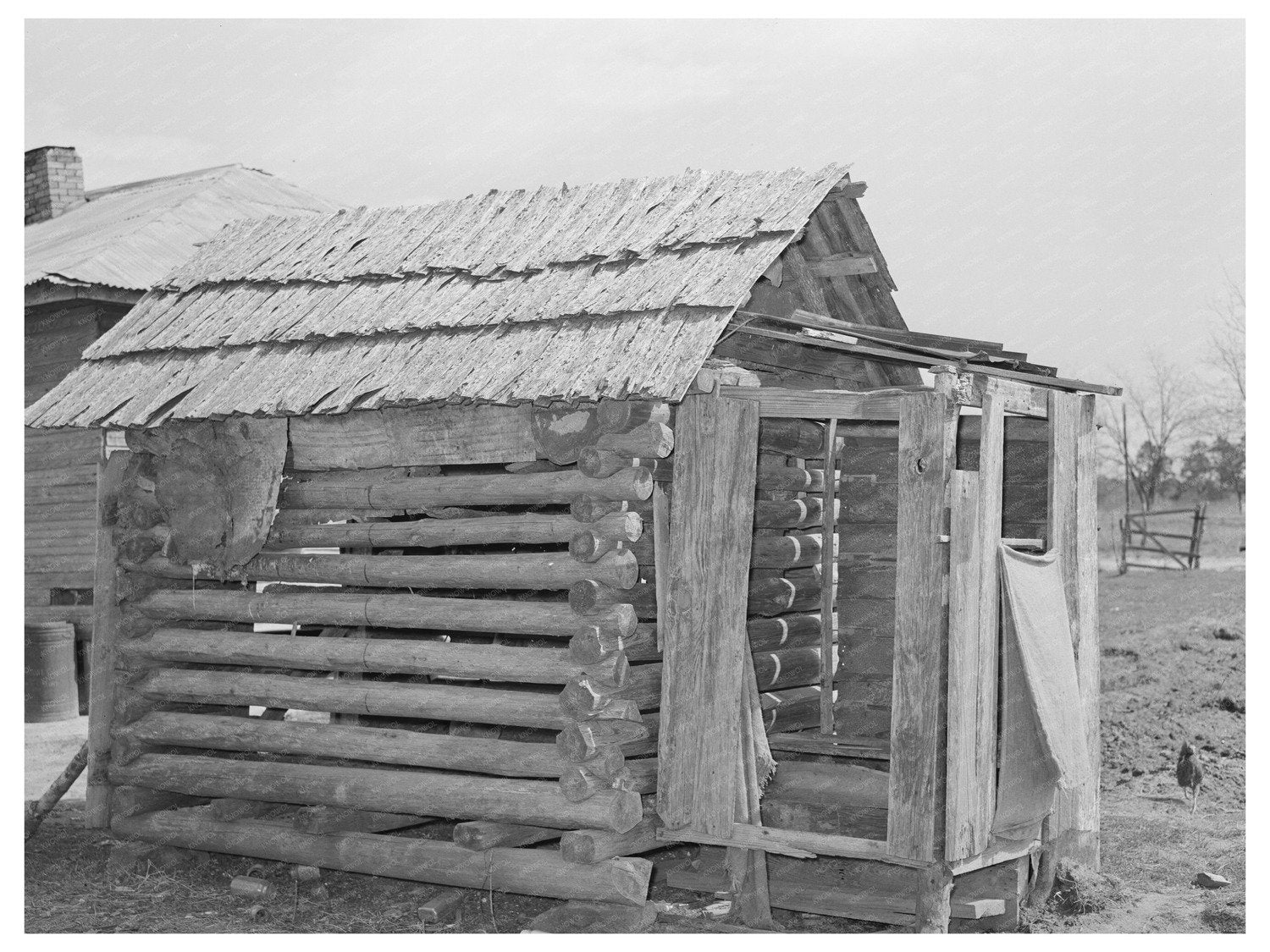 Log Shed and Privy in Jefferson Texas April 1939
