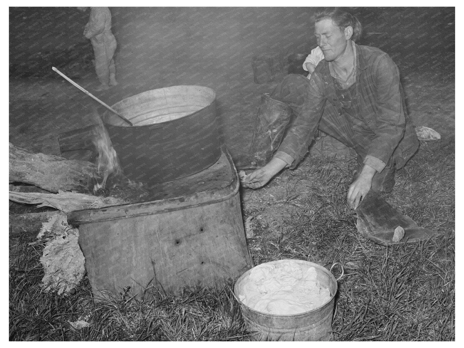 Migratory Berry Picker Burning Waste in Ponchatoula 1939