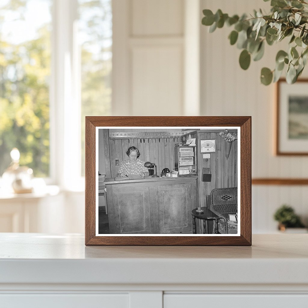 San Augustine Texas Hotel Desk Interior April 1939