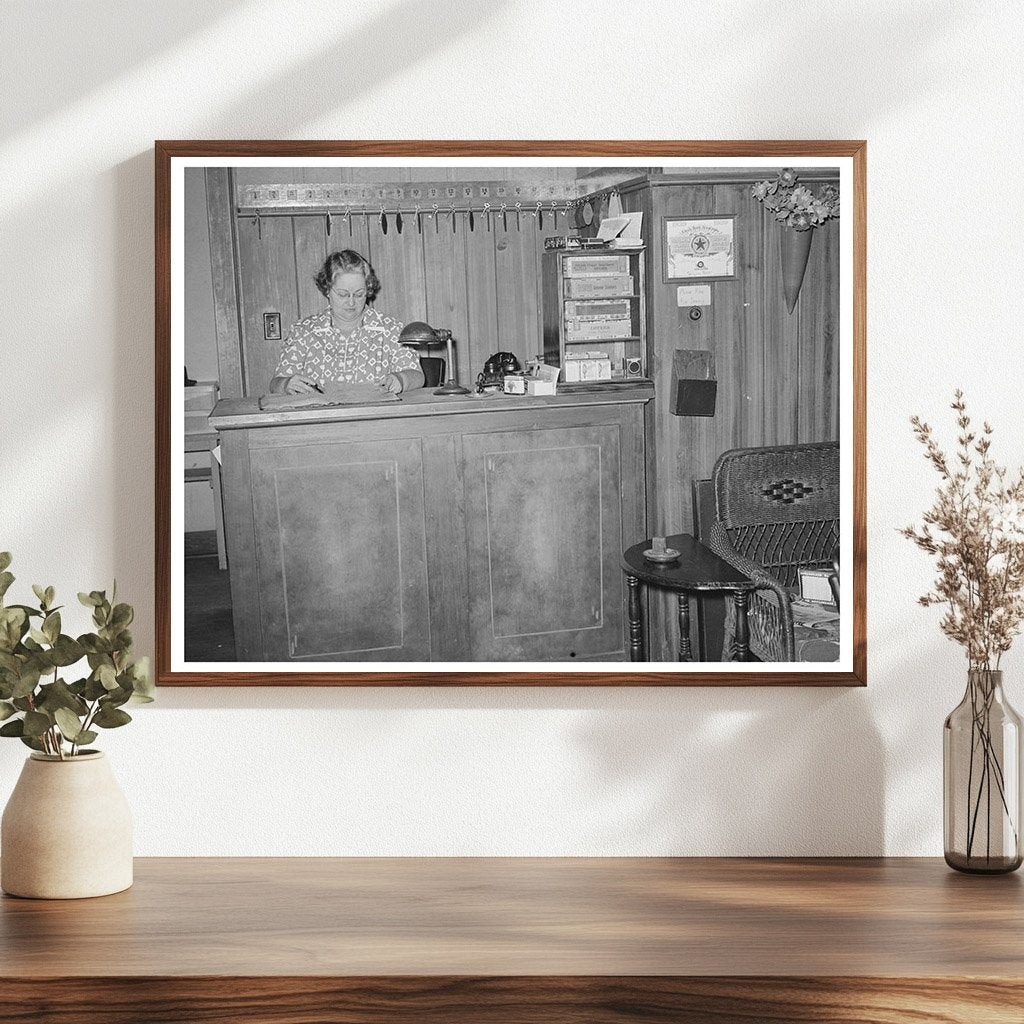San Augustine Texas Hotel Desk Interior April 1939