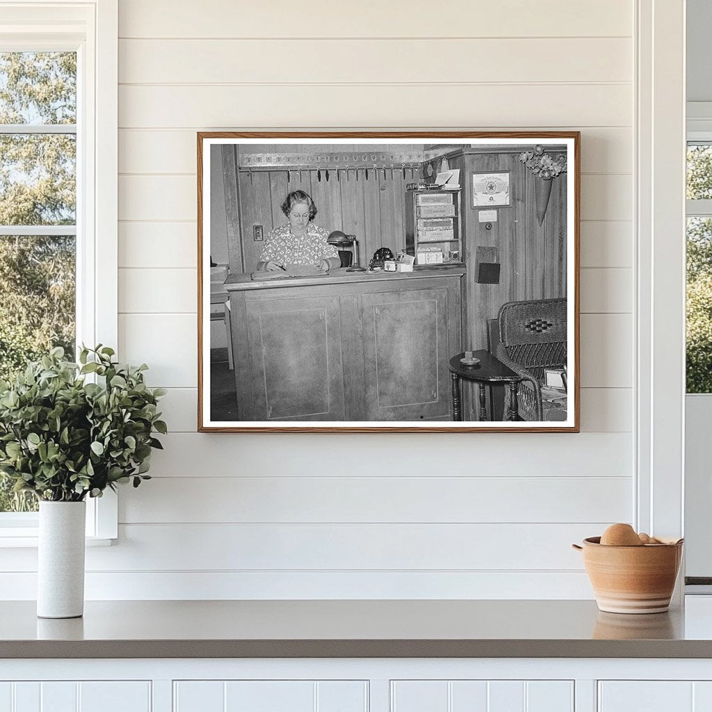 San Augustine Texas Hotel Desk Interior April 1939