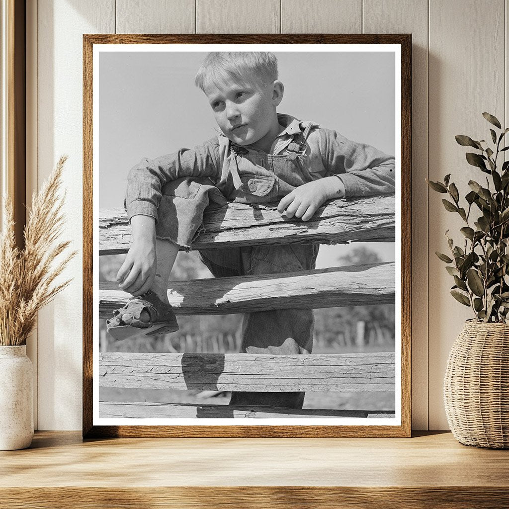 Farm Boy Resting on Fence San Augustine County Texas 1939