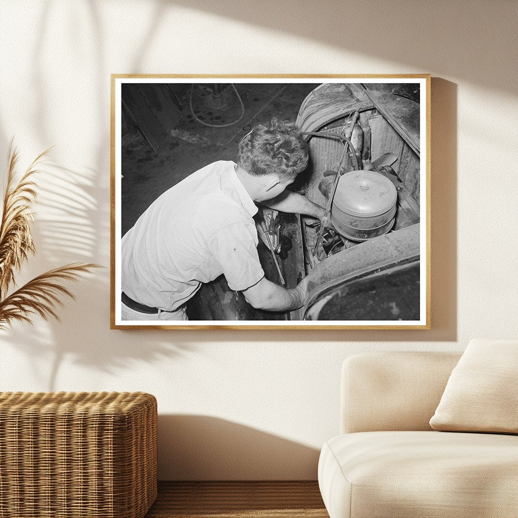 Mechanic Working on Auto Motor in San Augustine Texas 1939