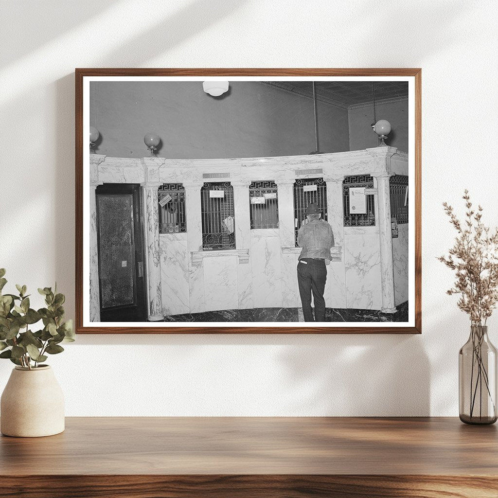 San Augustine Texas Bank Scene April 1939 Vintage Photo