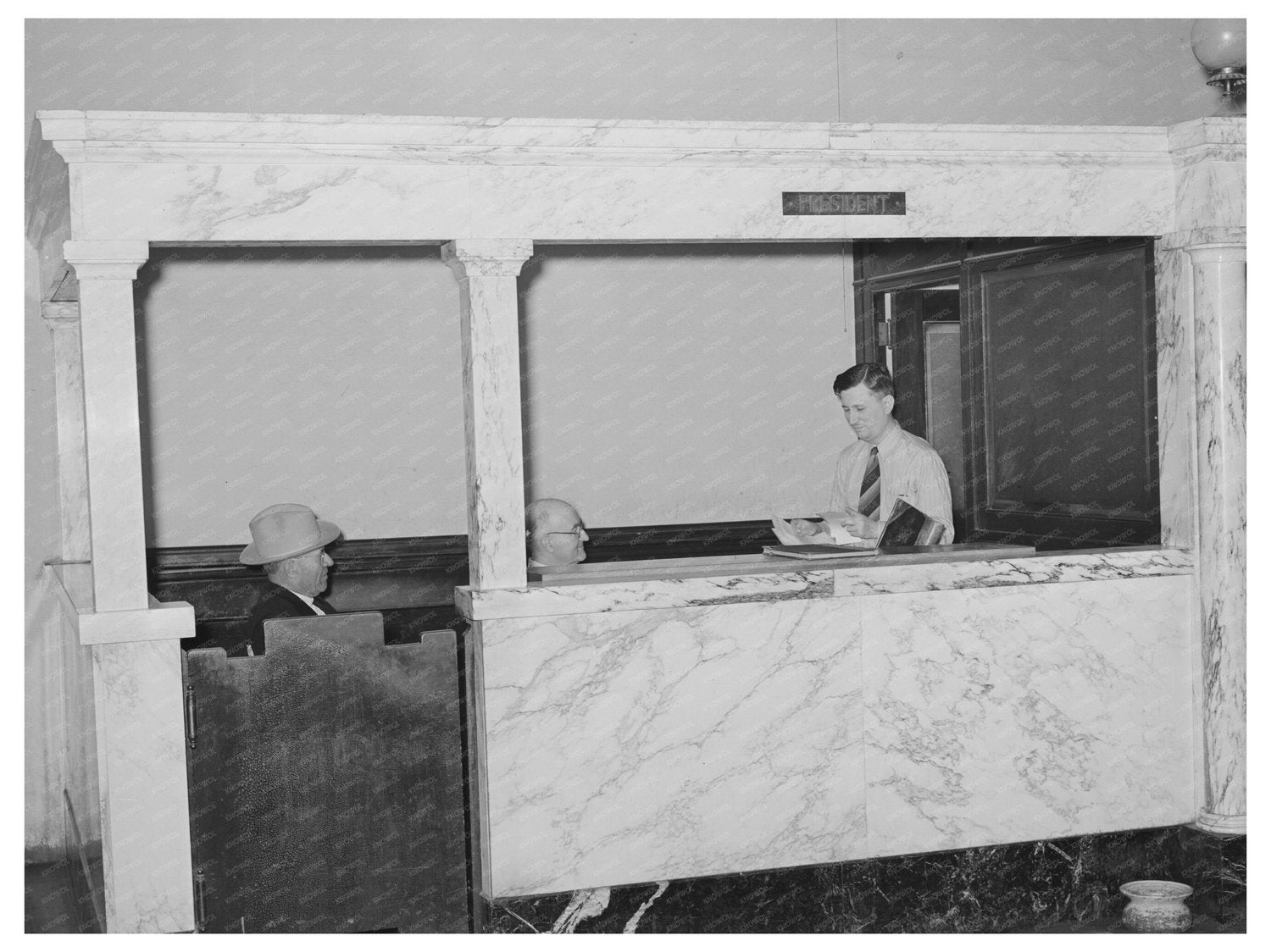 Presidents Office Bank Interior San Augustine Texas 1939