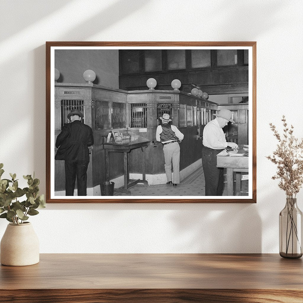 Vintage 1939 San Augustine Bank Interior Photograph