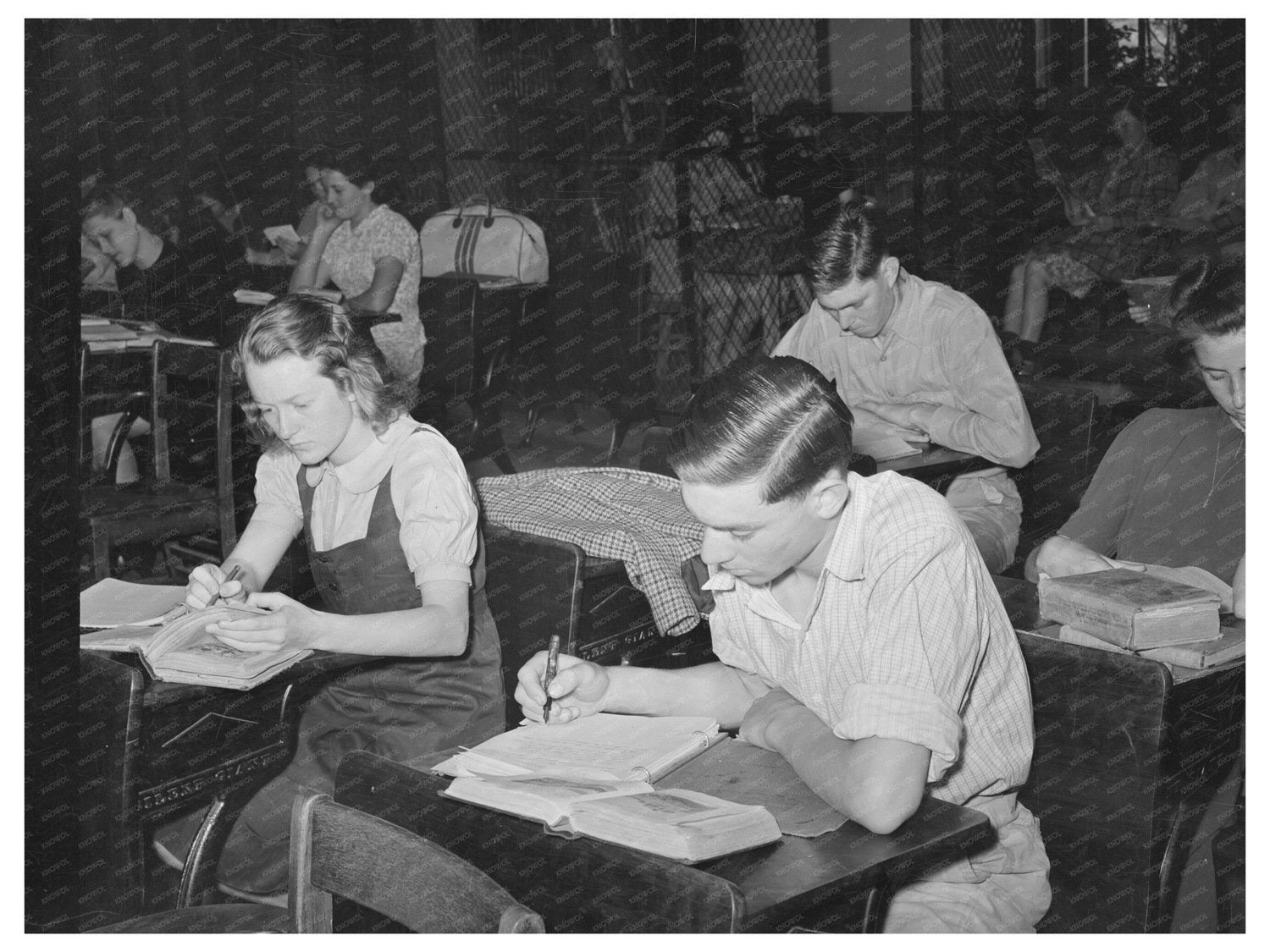 High School Students Study in San Augustine Texas 1939