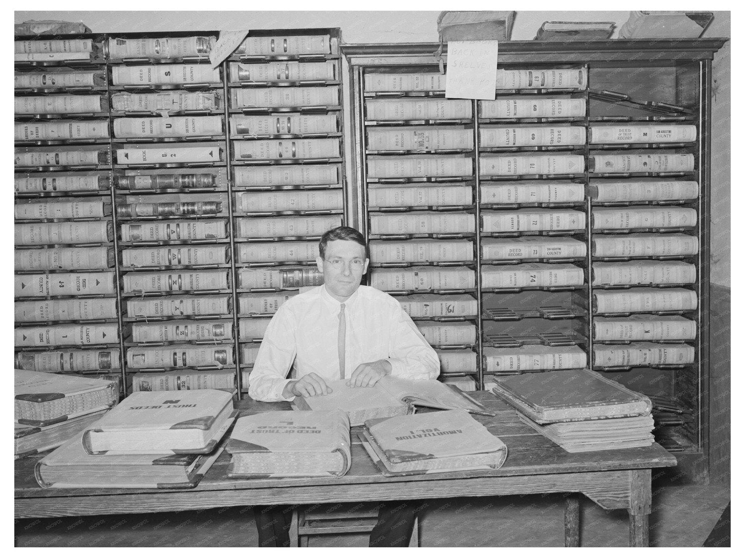 San Augustine County Clerks Office April 1939 Vintage Photo