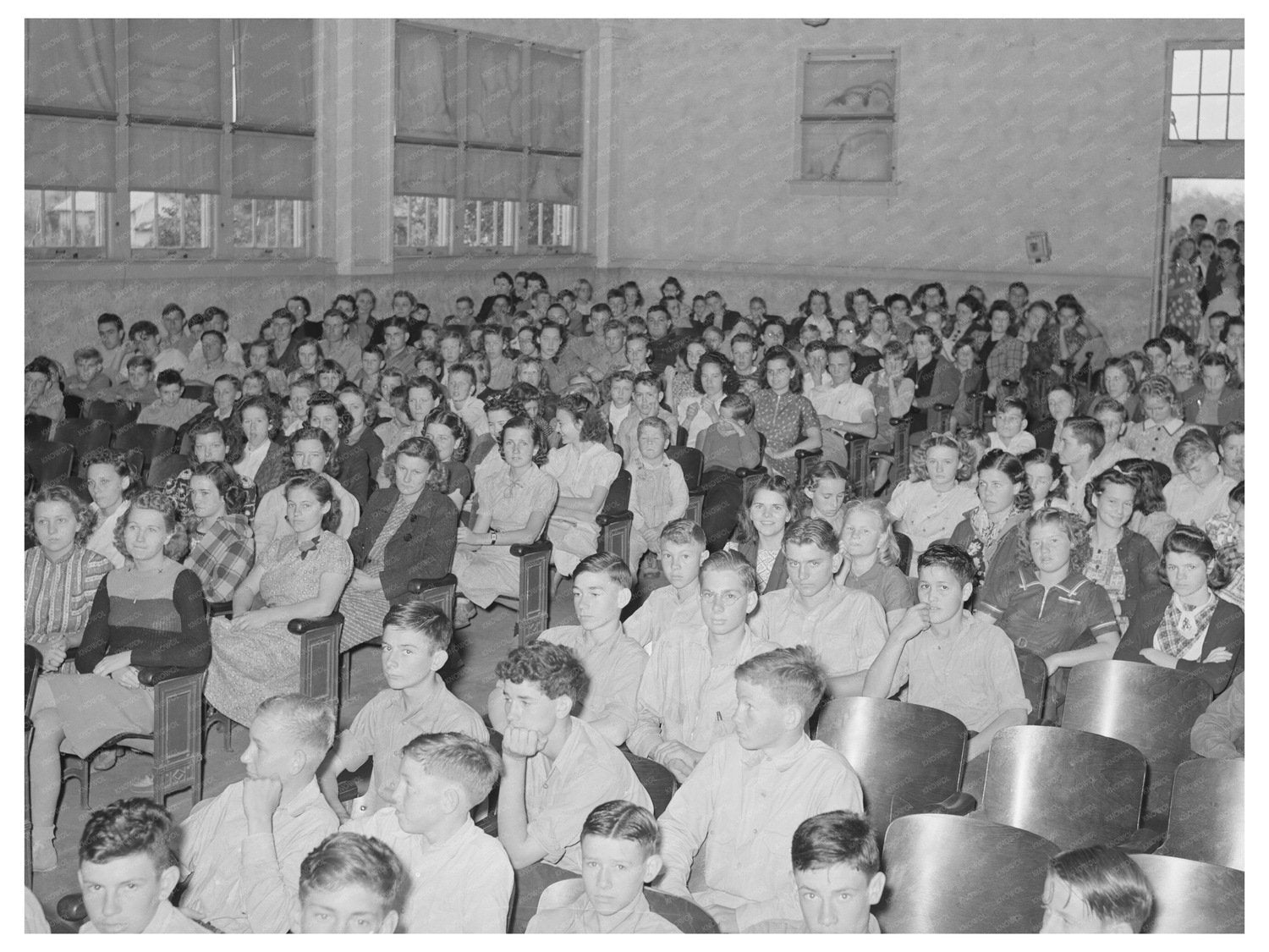 Schoolchildren in San Augustine Texas 1939 Vintage Photo