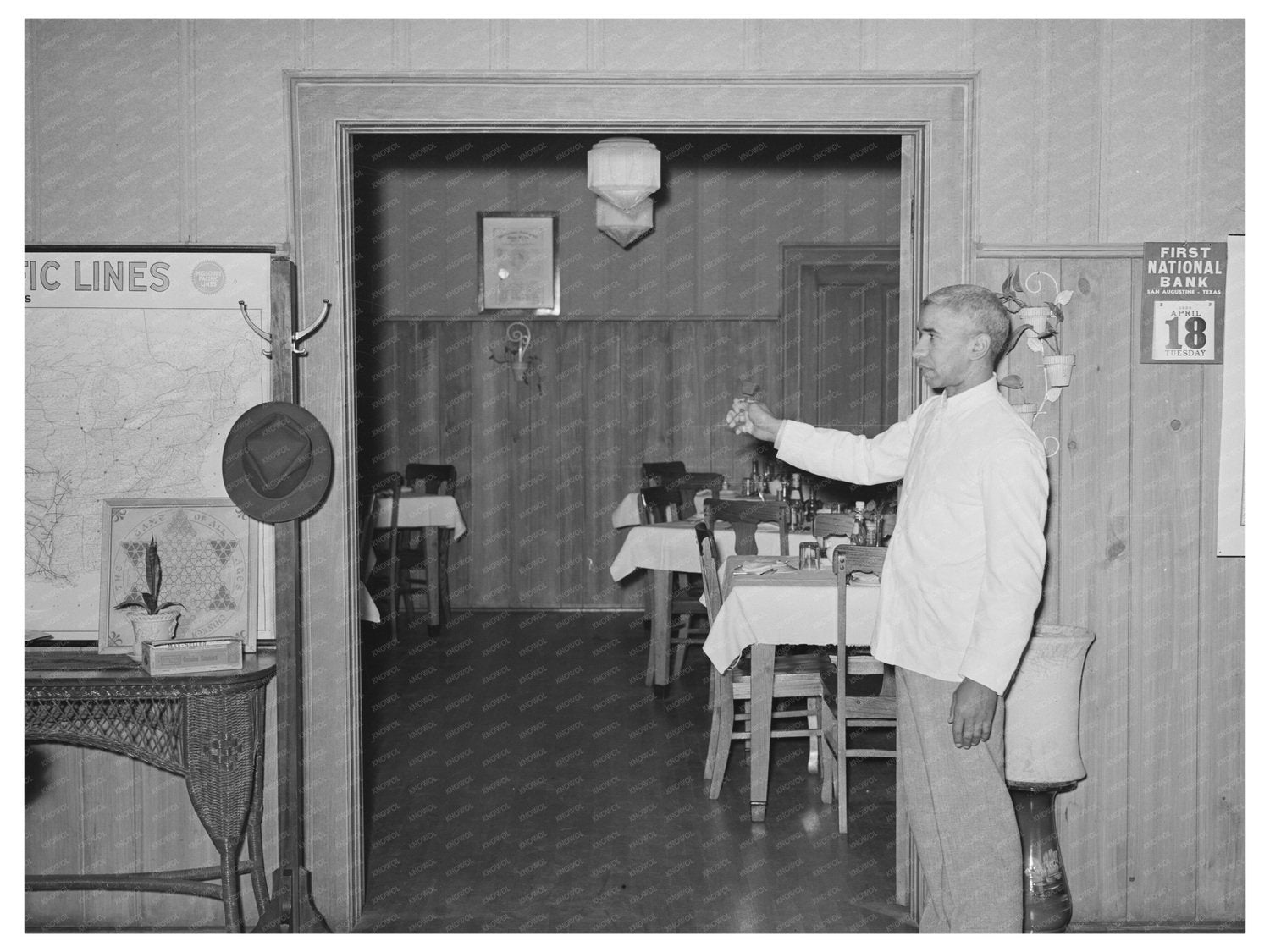 Vintage 1939 Dinner Bell Scene San Augustine Texas