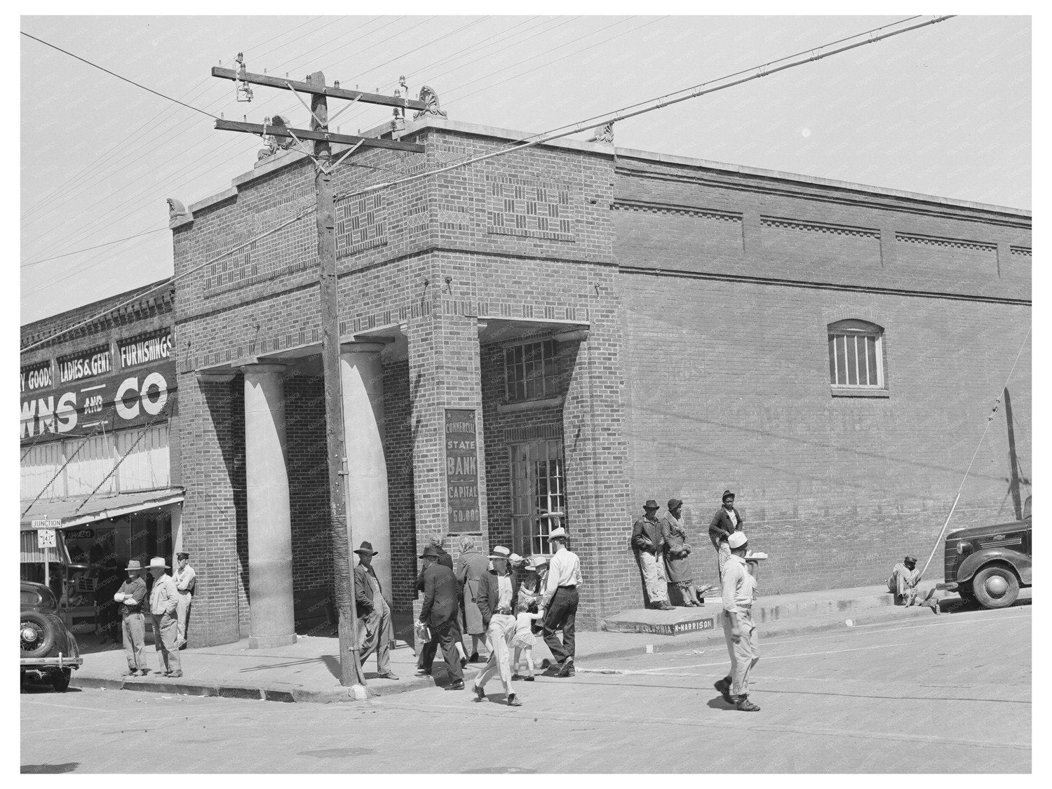 Vintage San Augustine Bank Corner Main Street April 1939