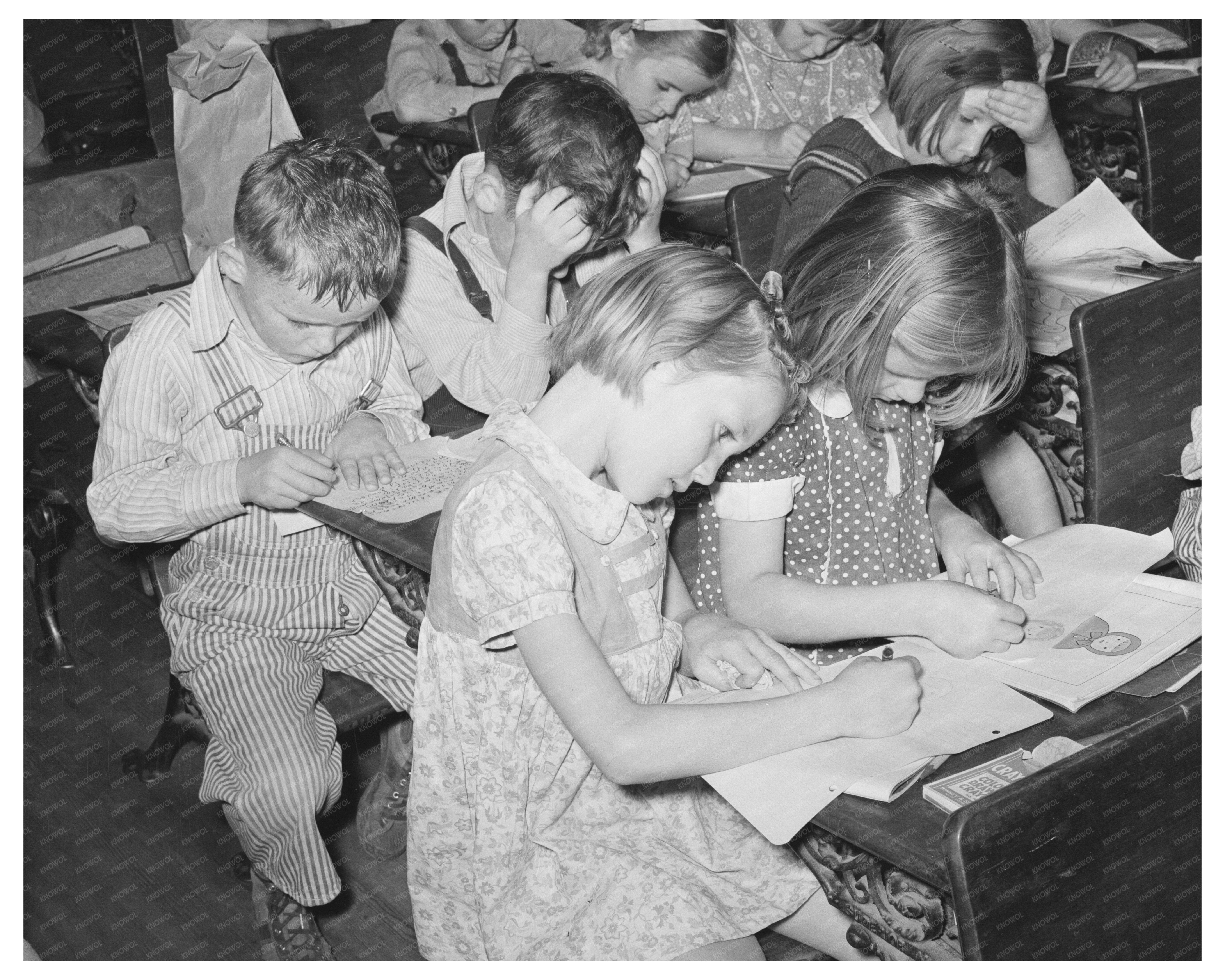 Grade Schoolchildren in Rural Texas Classroom 1939