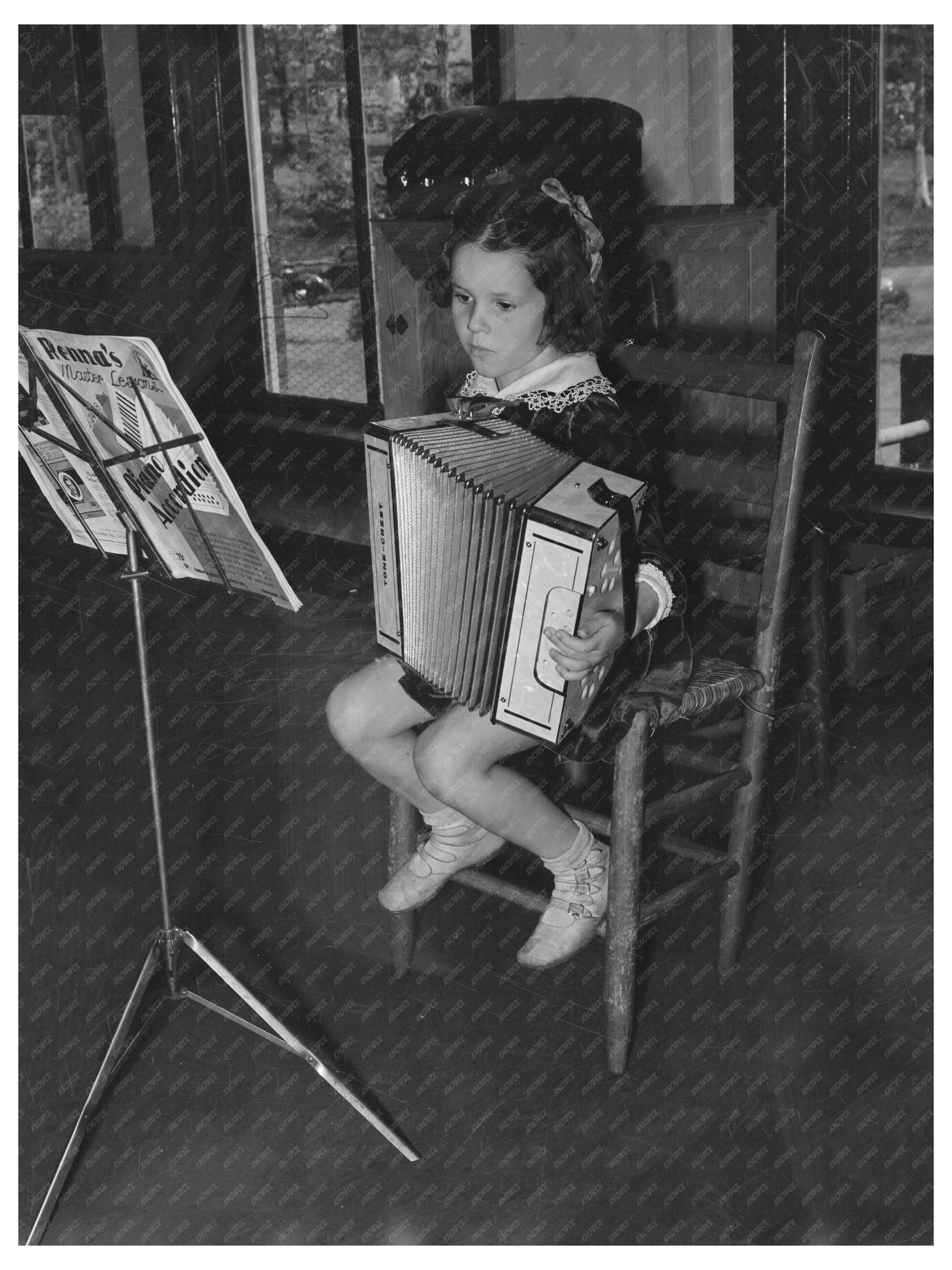 Vintage Accordion Player San Augustine Texas 1939