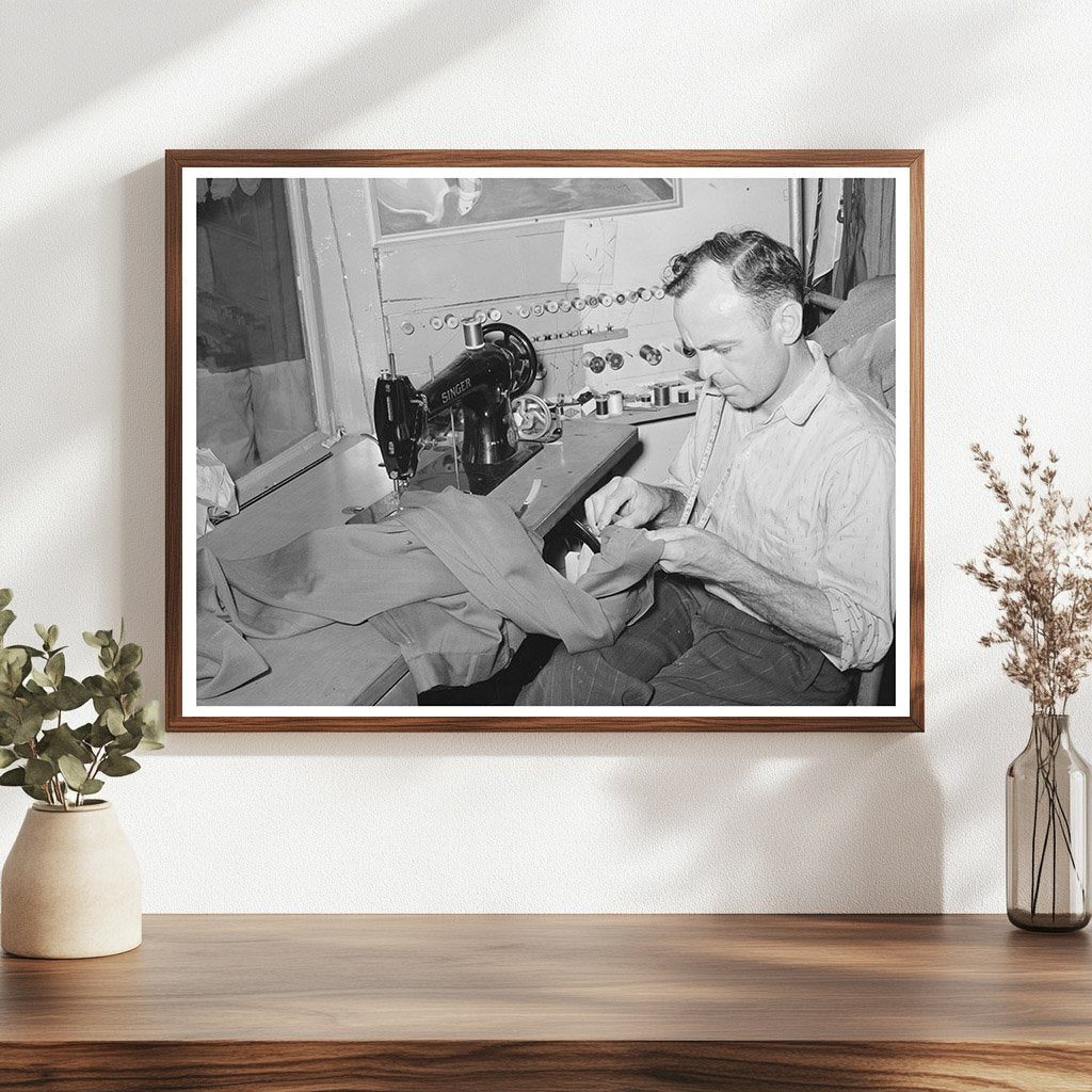 Tailor Shortening Trousers in San Augustine Texas 1939