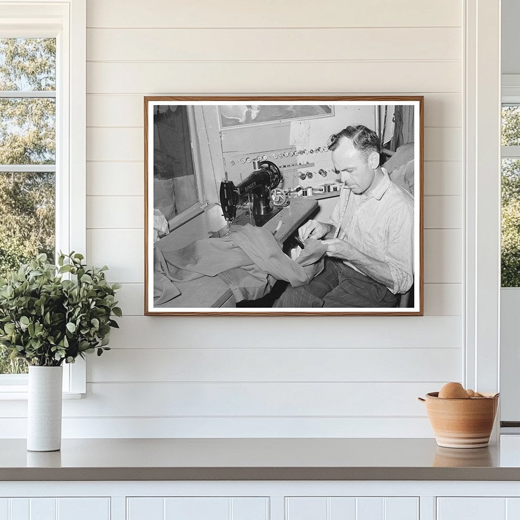 Tailor Shortening Trousers in San Augustine Texas 1939