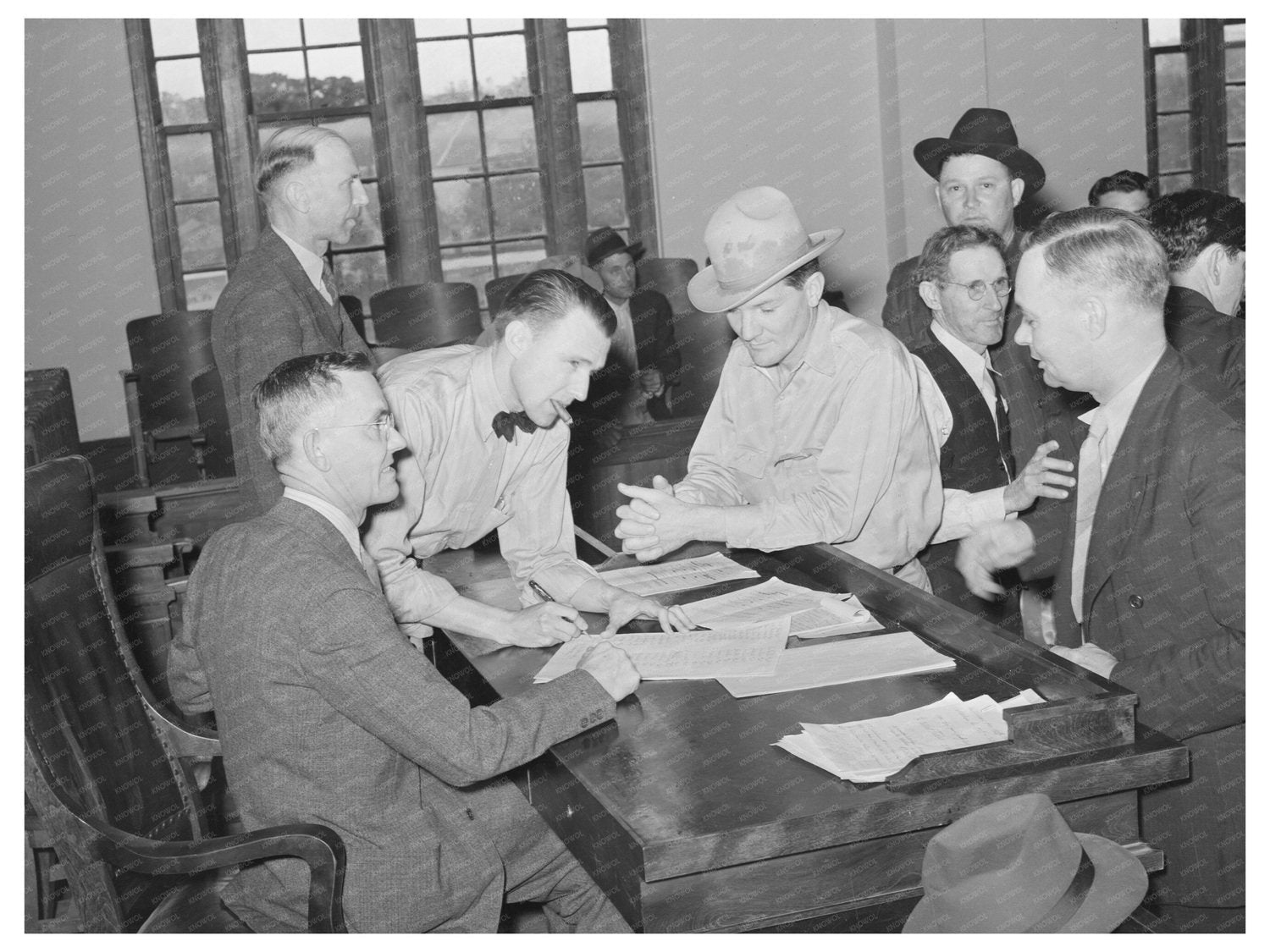 San Augustine County Judges Desk Discussion April 1939