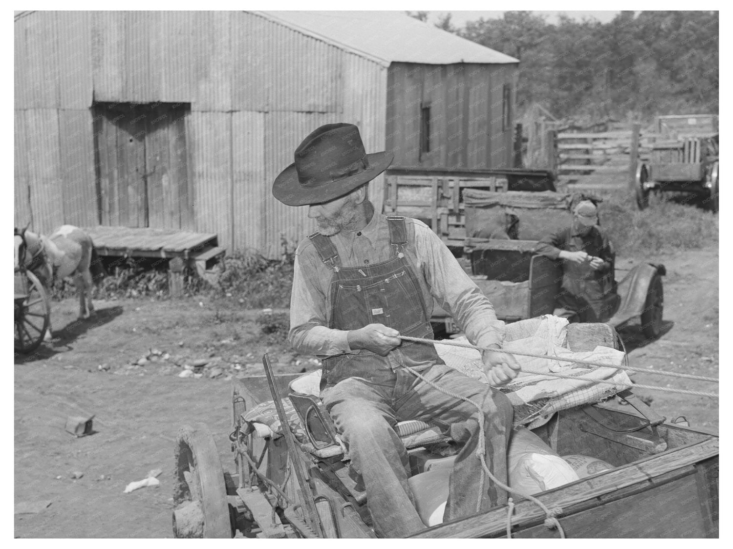 San Augustine Texas Farmer Wagon April 1939 Vintage Photo