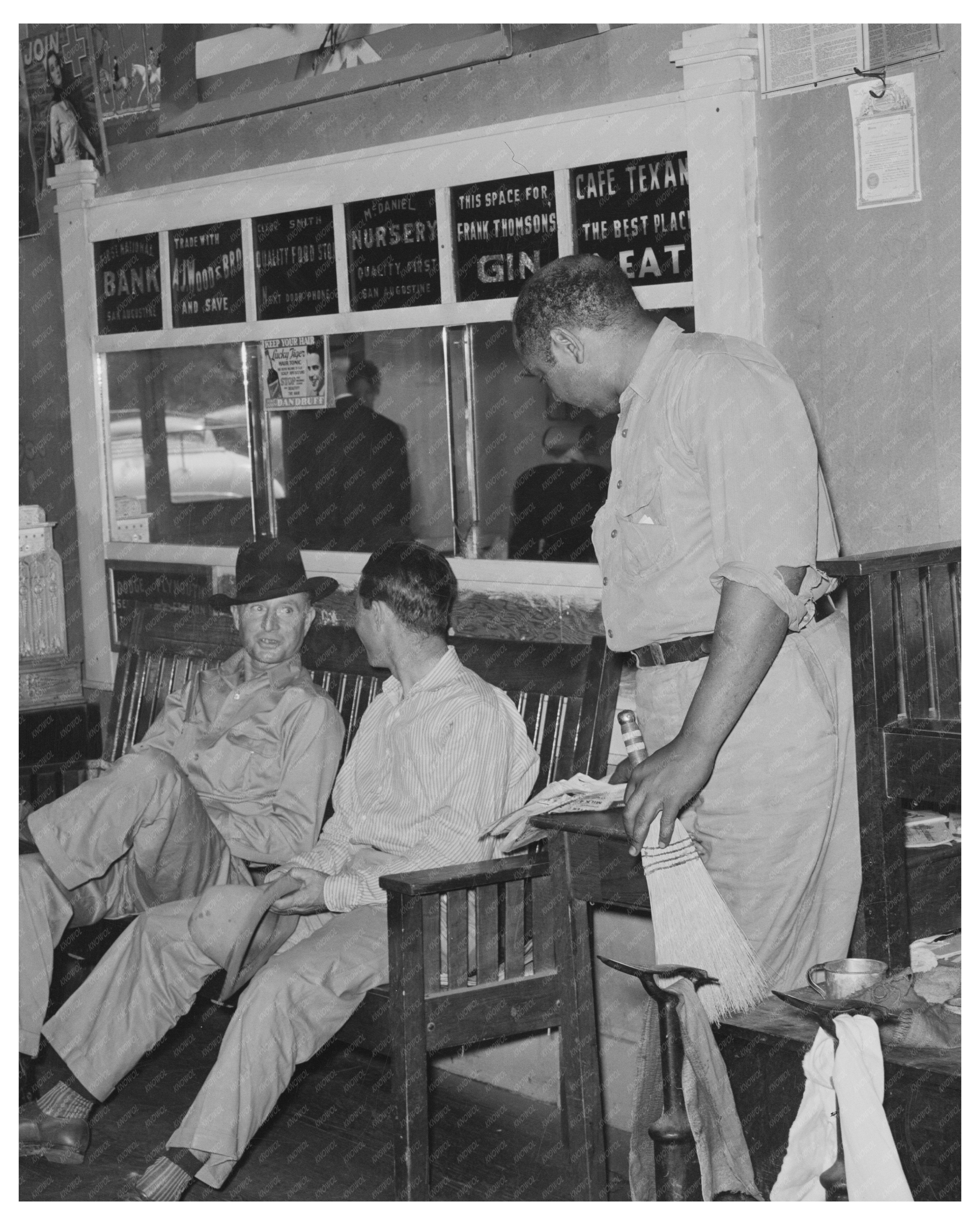 Barber Shop Scene San Augustine Texas April 1939