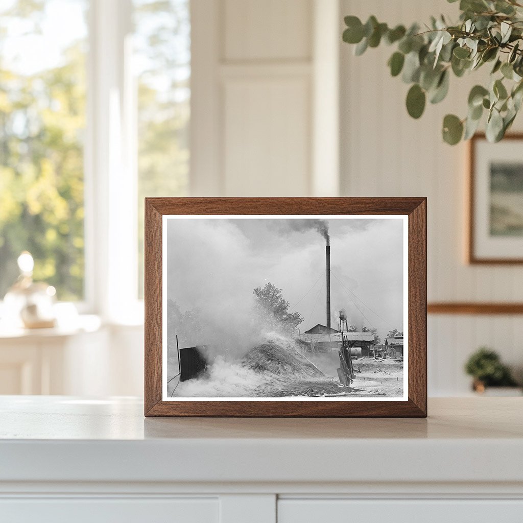 Sawdust Burning at Sawmill in Wells Texas April 1939